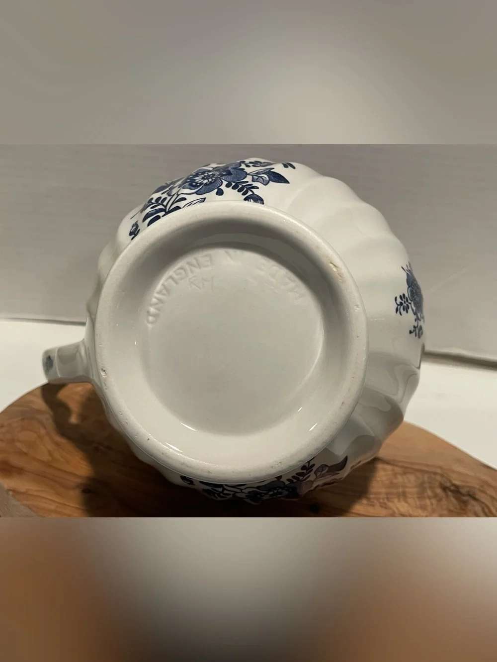Blue and White Floral Pattern Pitcher - Made in England